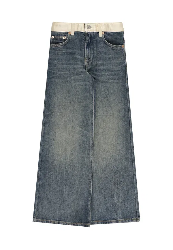 Брюки из хлопка Flared jeans Mm6 Maison Margiela, Blu, синий