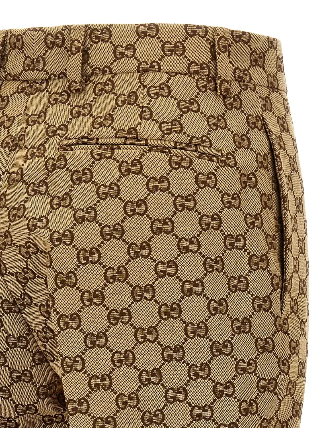 Брюки из ткани GG Gucci, бежевый — фото 4
