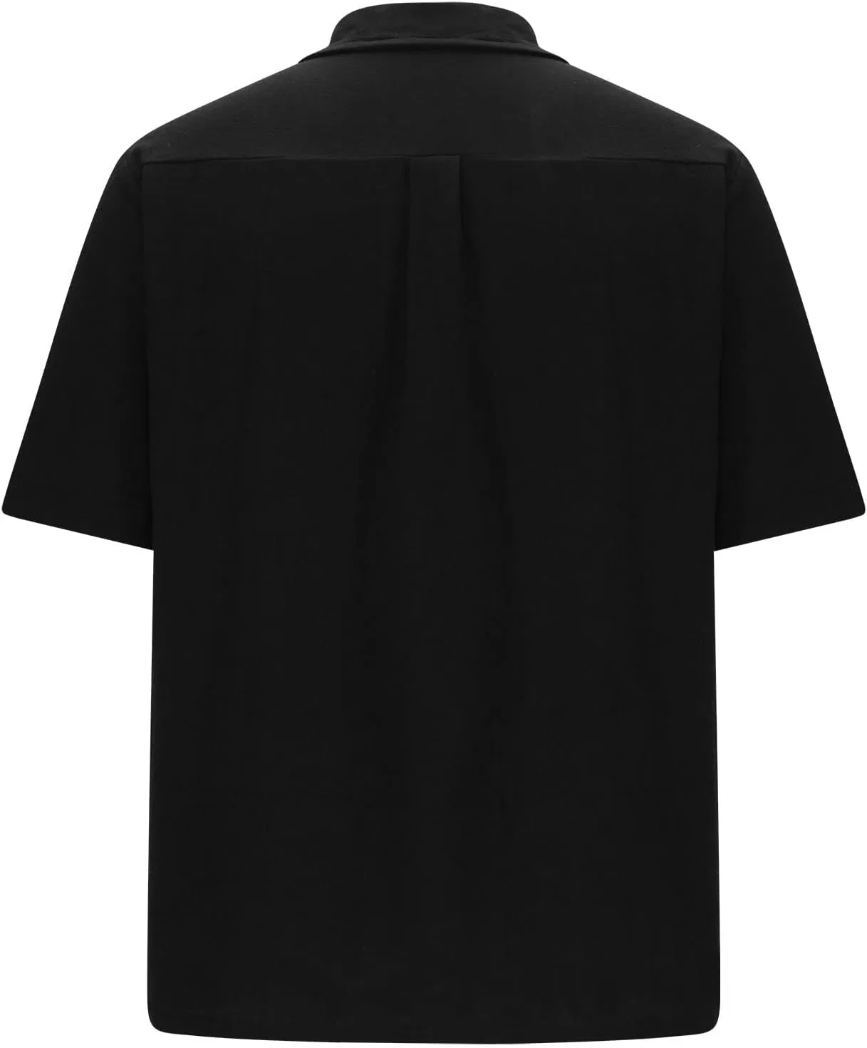 Мужская повседневная рубашка с коротким рукавом и воротником на пуговицах, Black — фото 3