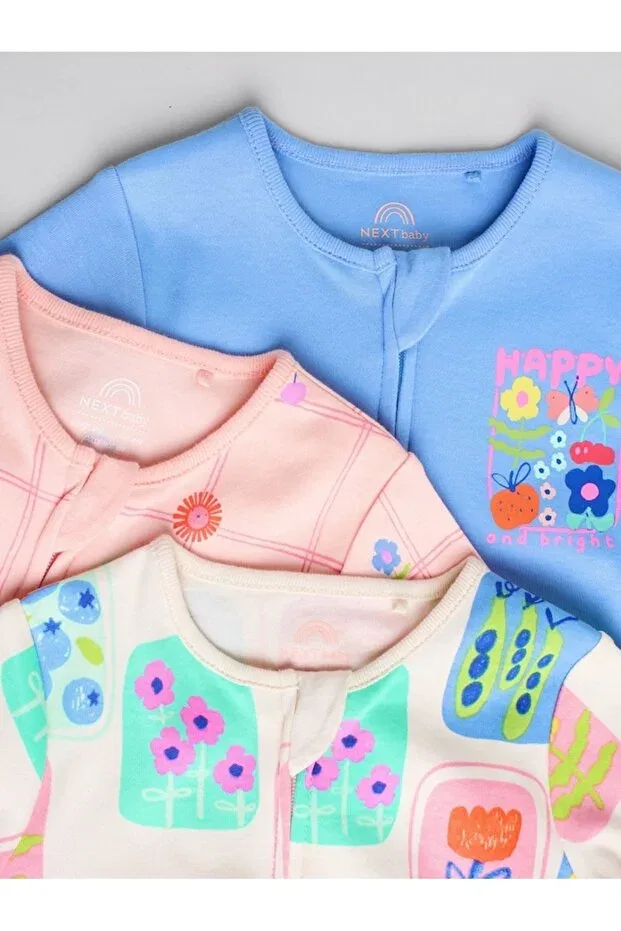 Детский комплект боди-комбинезонов с принтом Next Baby, Multicolor — фото 4