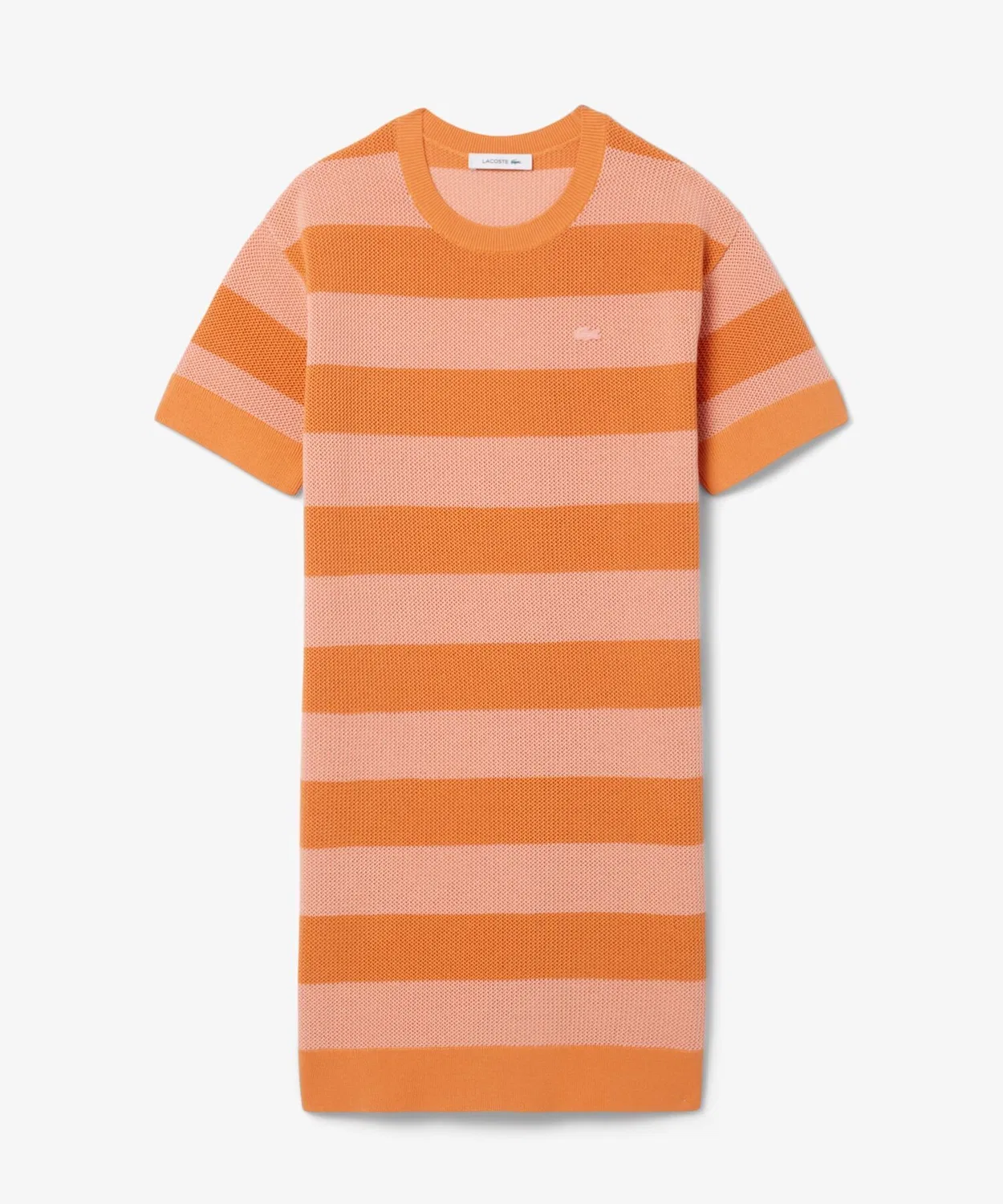 Женское платье-сетка с полосатым принтом LACOSTE, Orange — фото 3