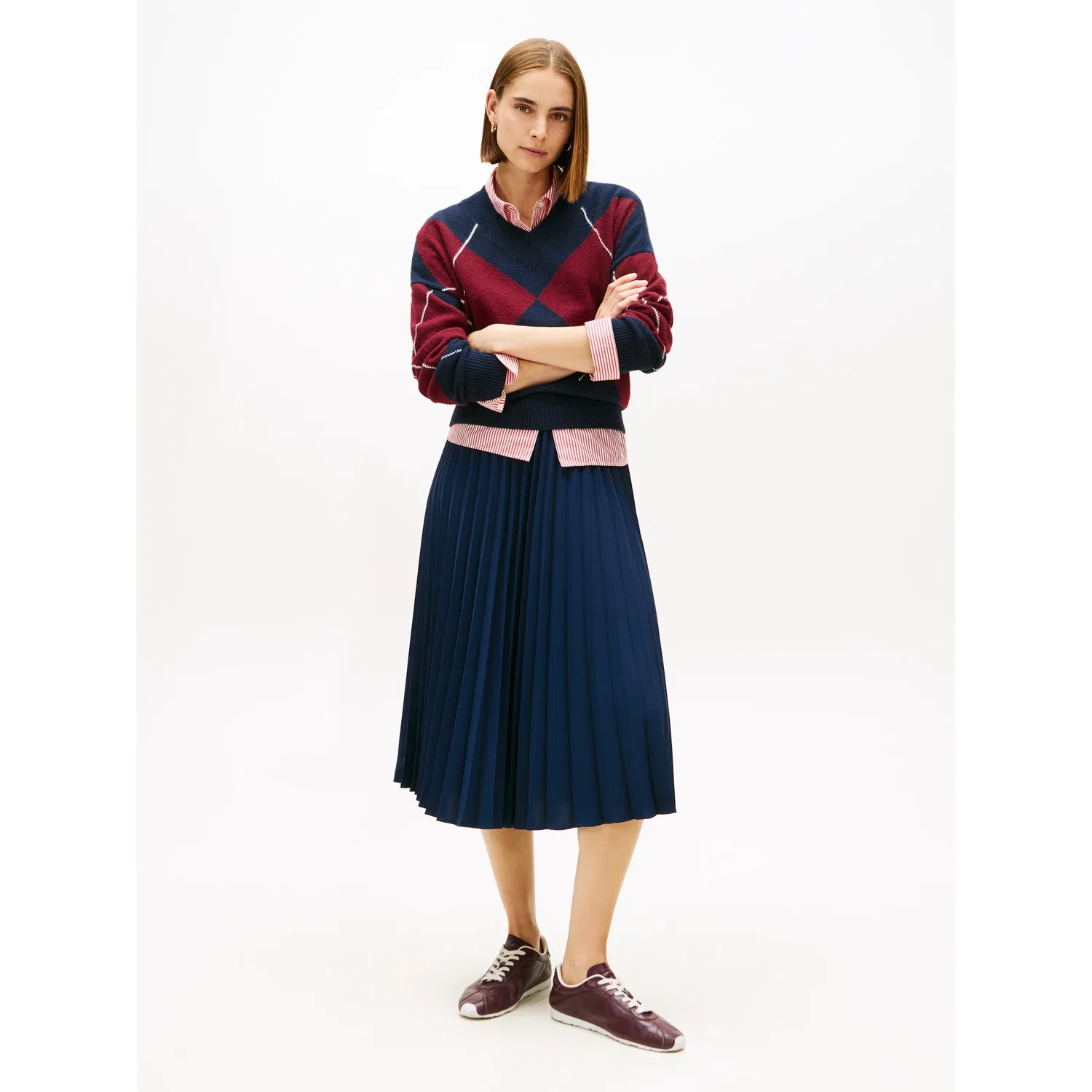 Женская плиссированная юбка миди Tommy Hilfiger, Dark Night Navy — фото 2