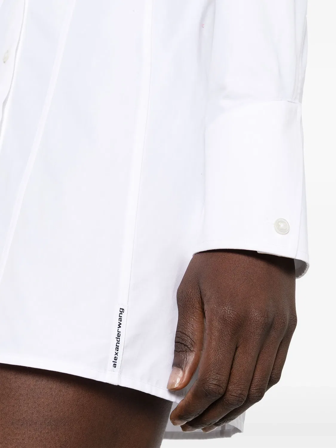 Мини-платье с воротником и косточками Alexander Wang, белый — фото 4
