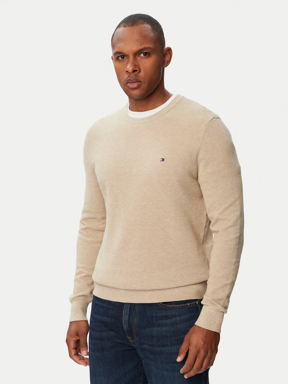 Мужской пуловер стандартного кроя Essential Tommy Hilfiger, светло-бежевый