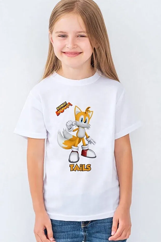 Детская футболка для мальчиков с принтом Sonic Boom Tails Morinna Im, Белый — фото 2