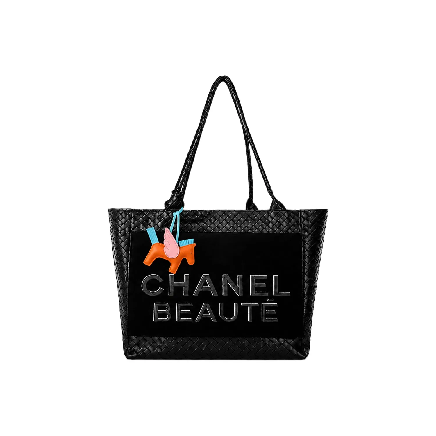 Косметичка унисекс из искусственной кожи, CHANEL, Черный