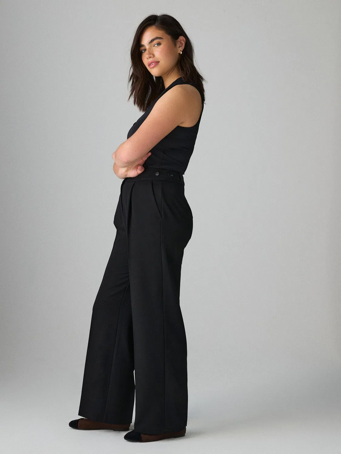Брюки широкие Black Hourglass Tailored Trousers Next, черный