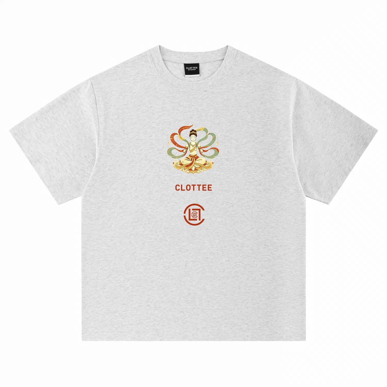 Детская футболка с круглым вырезом, из тяжелого хлопка, CLOT, Heather Gray