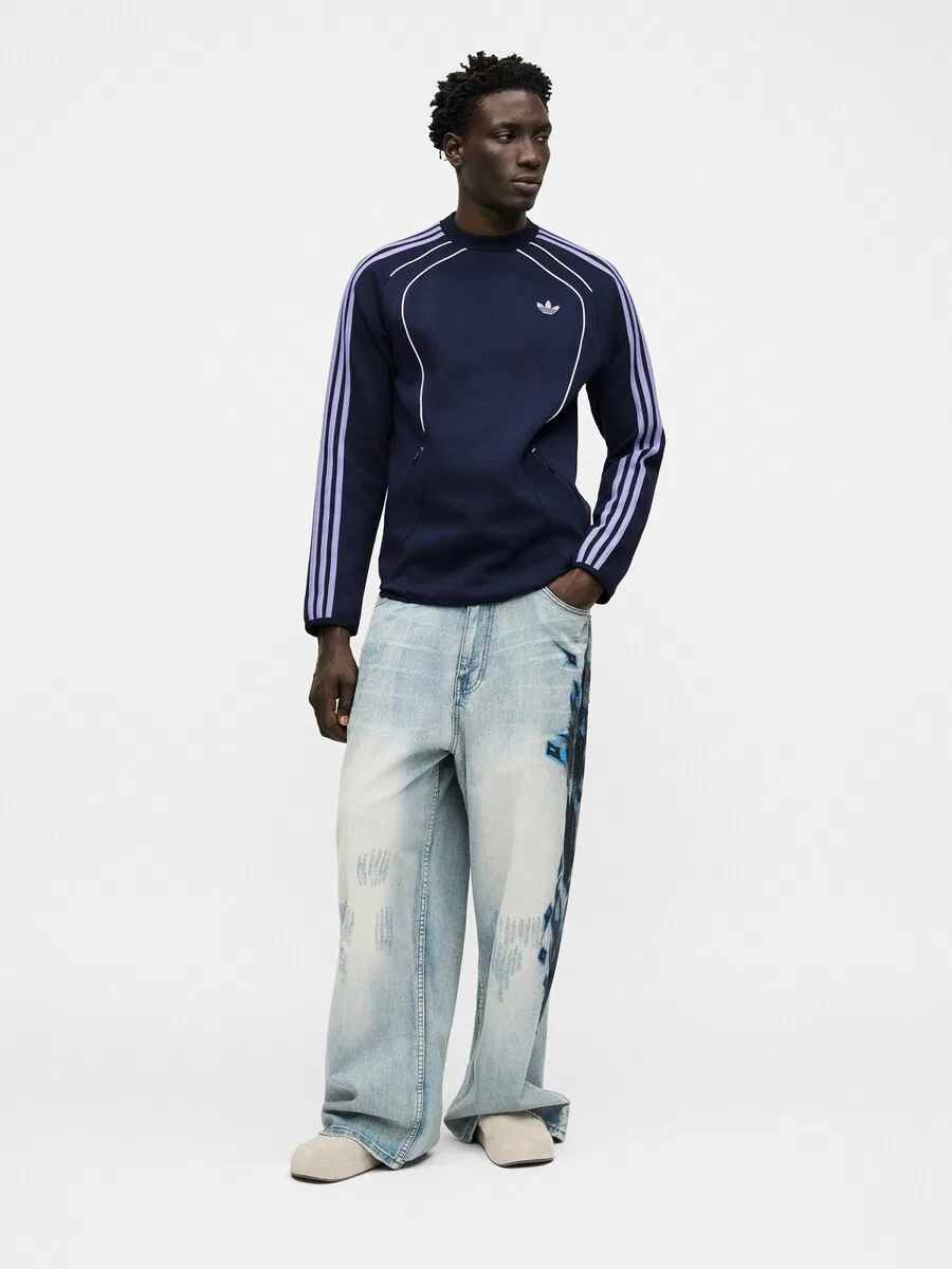 Толстовка ADIDAS ORIGINALS 'SPACER' цвета индиго, темно-синего — фото 4