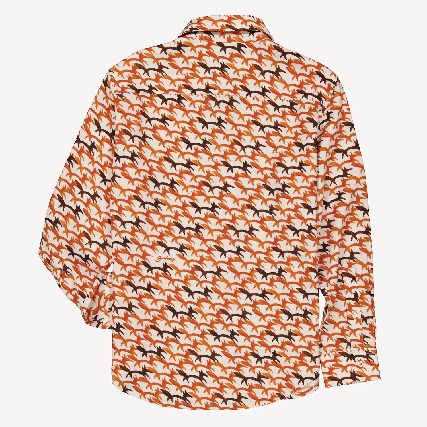 Рубашка шерстяная с принтом лисы Regular Fit Fox Pattern Wool Shirt Burberry, Soap Ip Pattern — фото 3