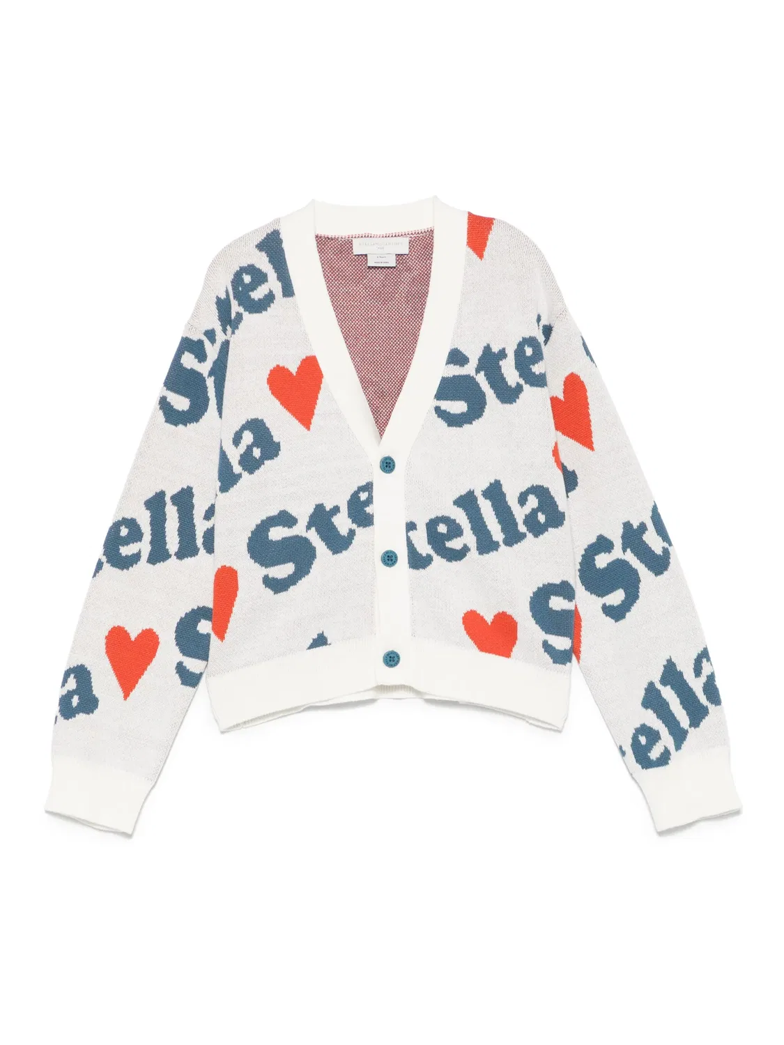 Кардиган с логотипом и интарсией Stella McCartney, белый