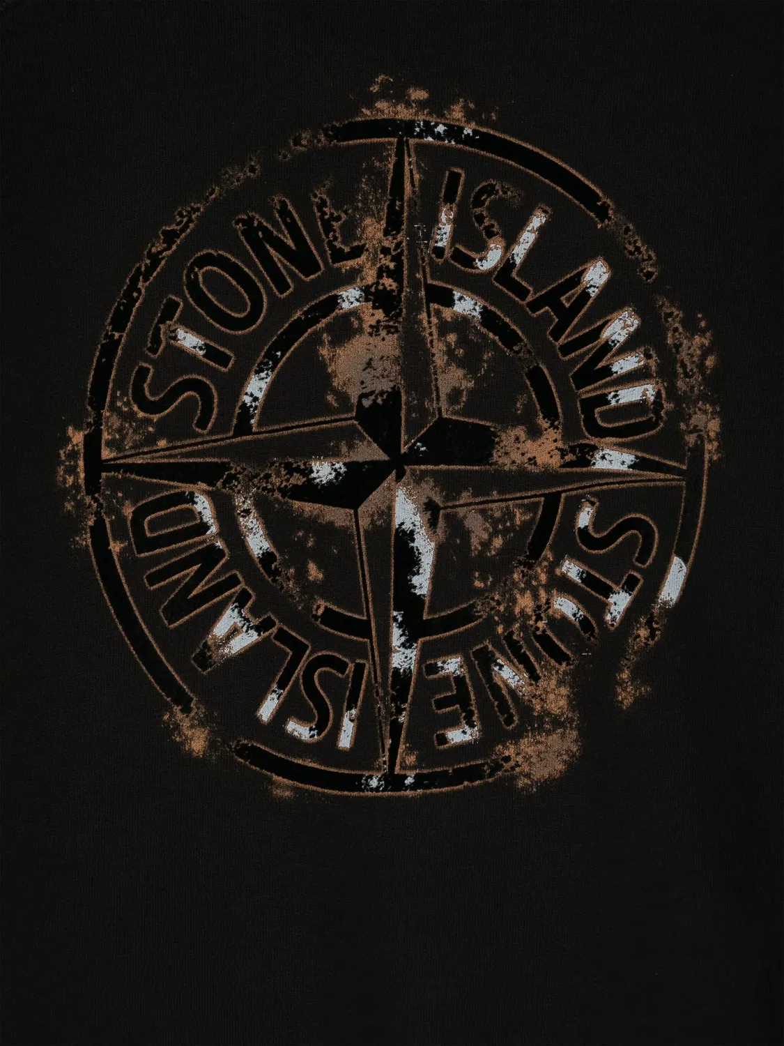 Свитшот с логотипом из органического хлопка Stone Island, черный — фото 3