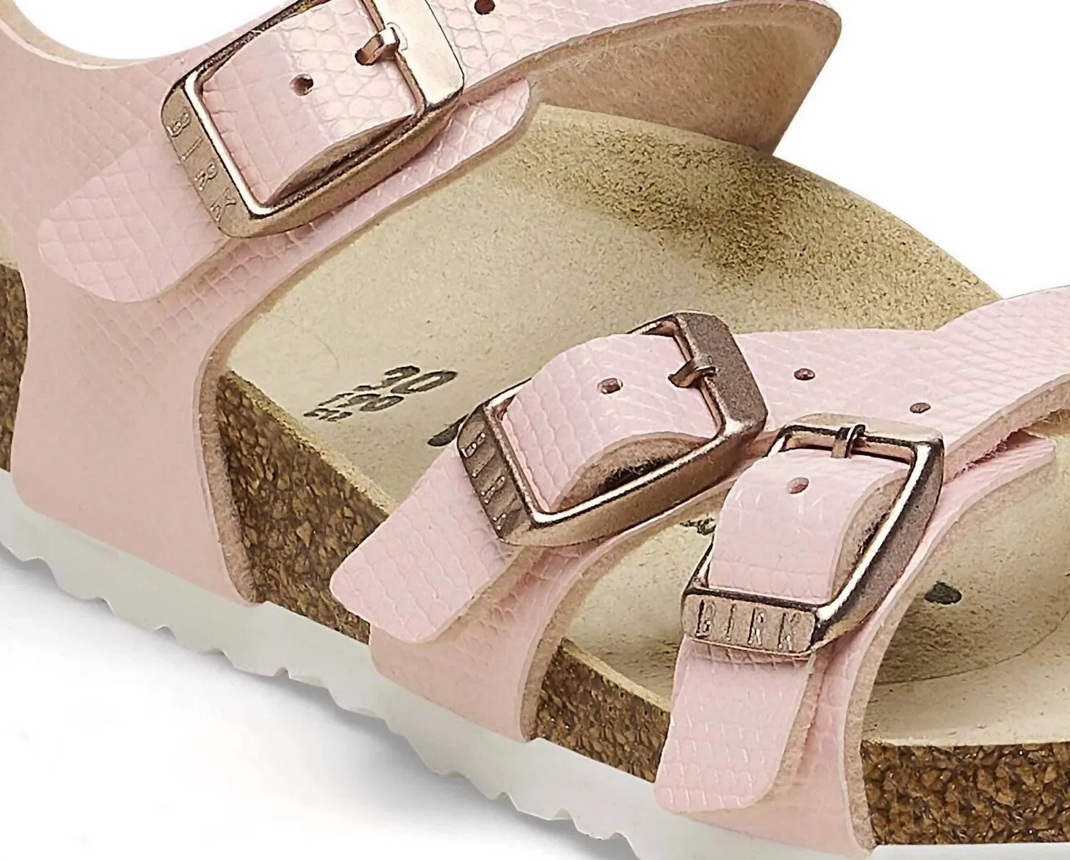 Детские сандалии с перекрещивающимися ремешками Kumba Crossed Straps Birkenstock, Shiny Lizard Light Rose — фото 4