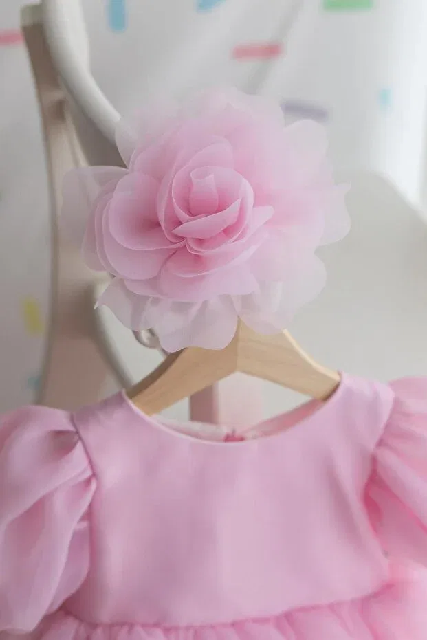 Детское платье для девочек с коротким рукавом Lindy Pitababy, Pink — фото 2