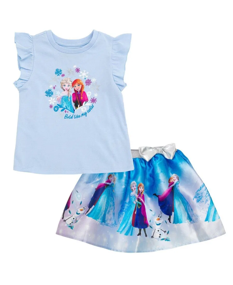 Комплект из топа и юбки с принтом Jack Skellington Frozen, Blue Elsa And Anna