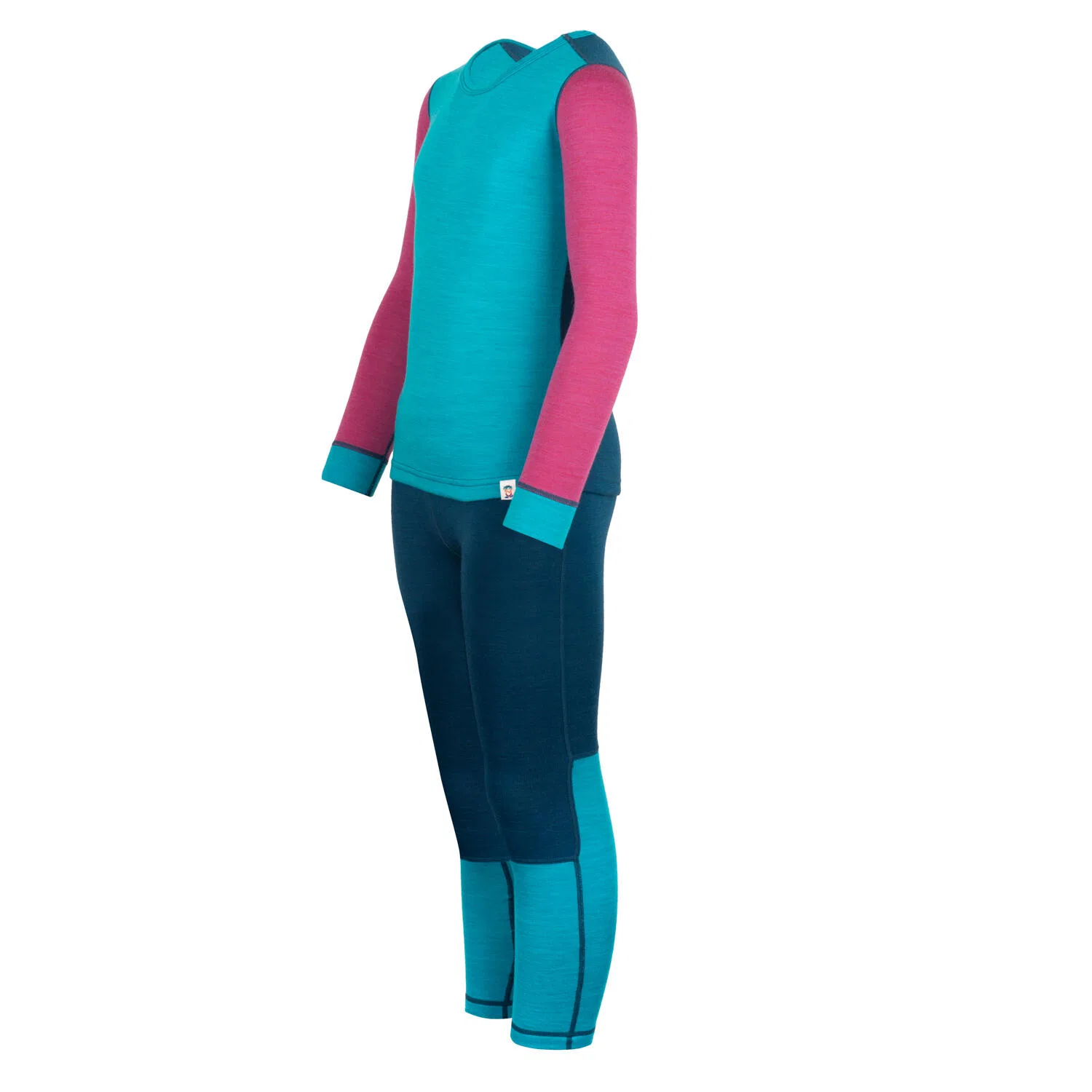 Детский комплект термобелья из мериноса Merino Baselayer Set II Trollkids, Turkisblau Indigoblau Blau — фото 3
