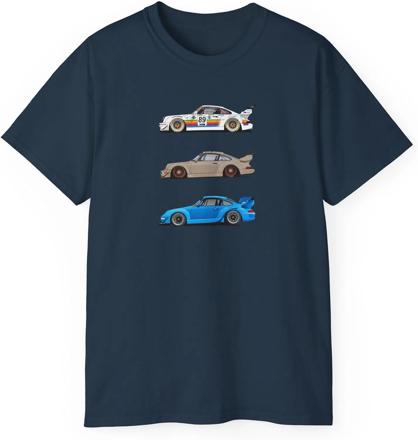 Мужская футболка с принтом RWB 911 930 964 Anime Car, Blue Dusk
