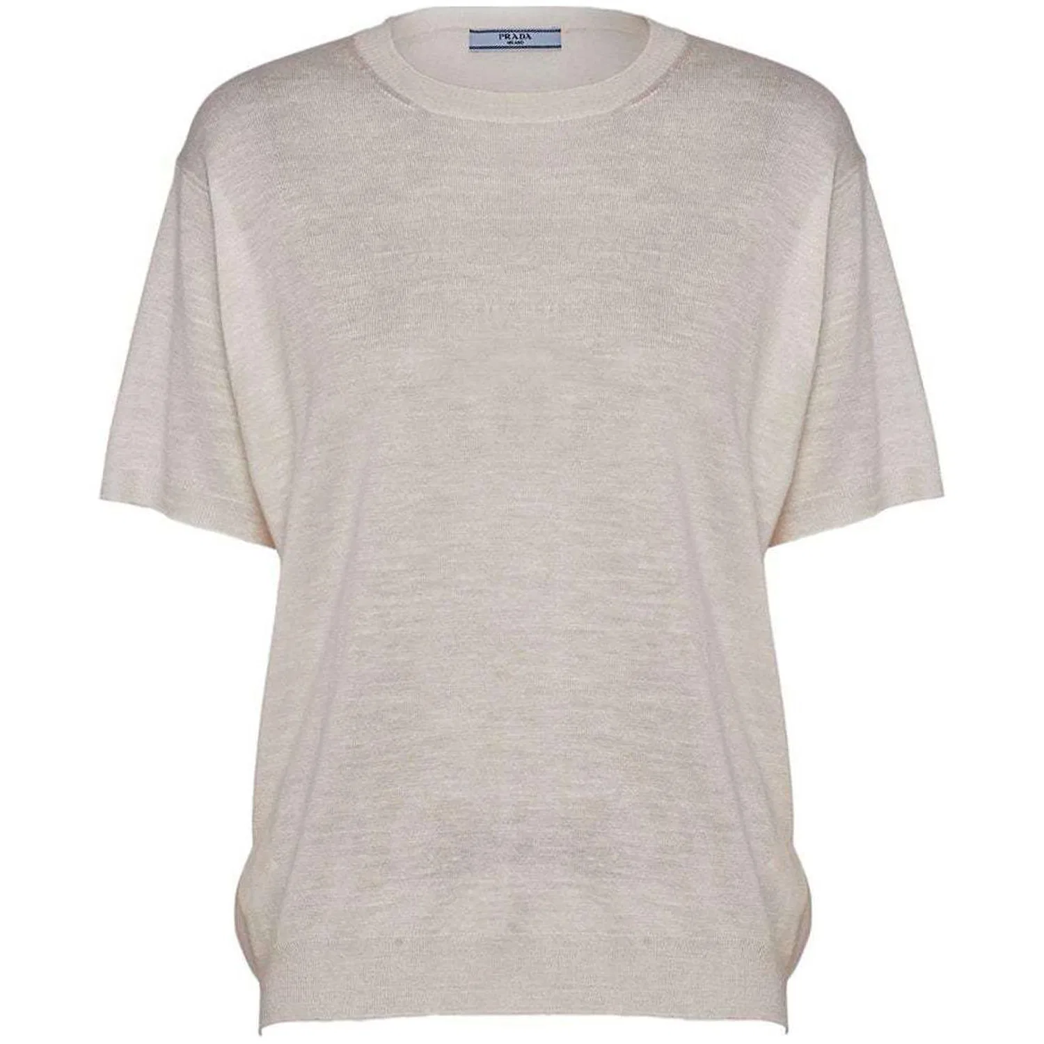 Женский джемпер с логотипом из шелка, Beige Gray, PRADA