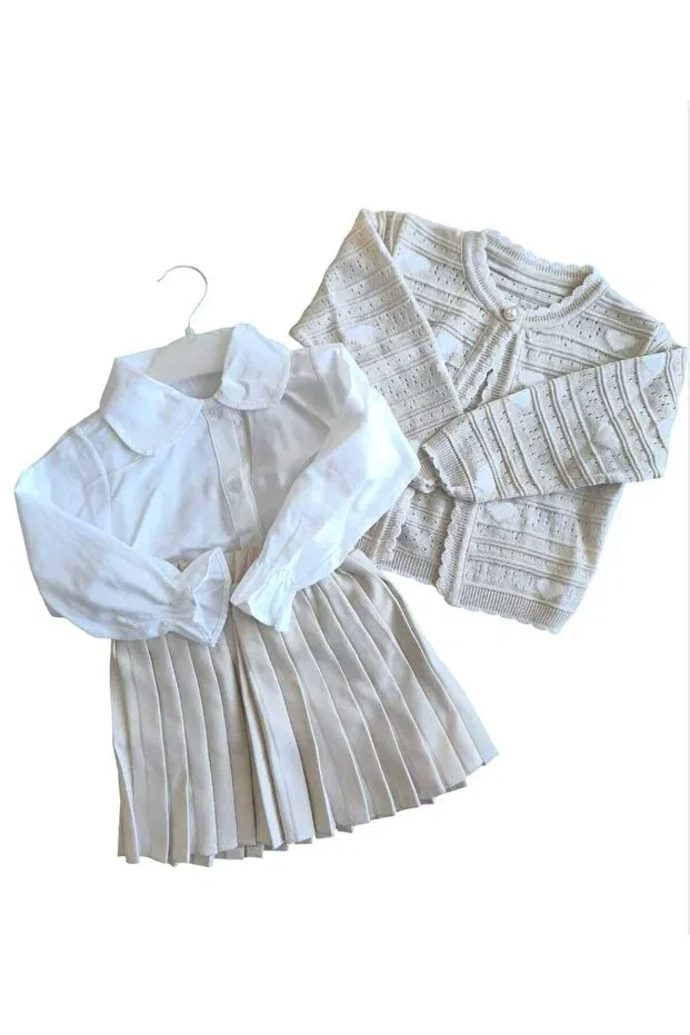 Детский комплект для девочек с сердечками Laura baby Lumia Baby, Beige — фото 4