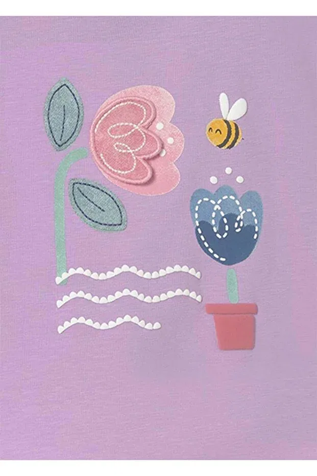 Детская футболка с принтом Summer Baby Girl Printed Tshirt Mayoral, Lilac — фото 3