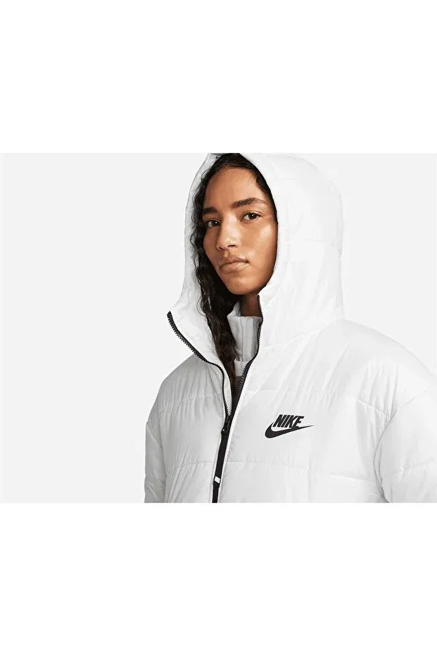 Женское пальто с капюшоном джинсовое Sportswear Nike, White — фото 4