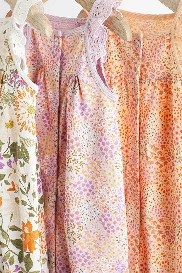 Детский комбинезон для девочек с цветочным принтом Next Baby, Nude Color — фото 3