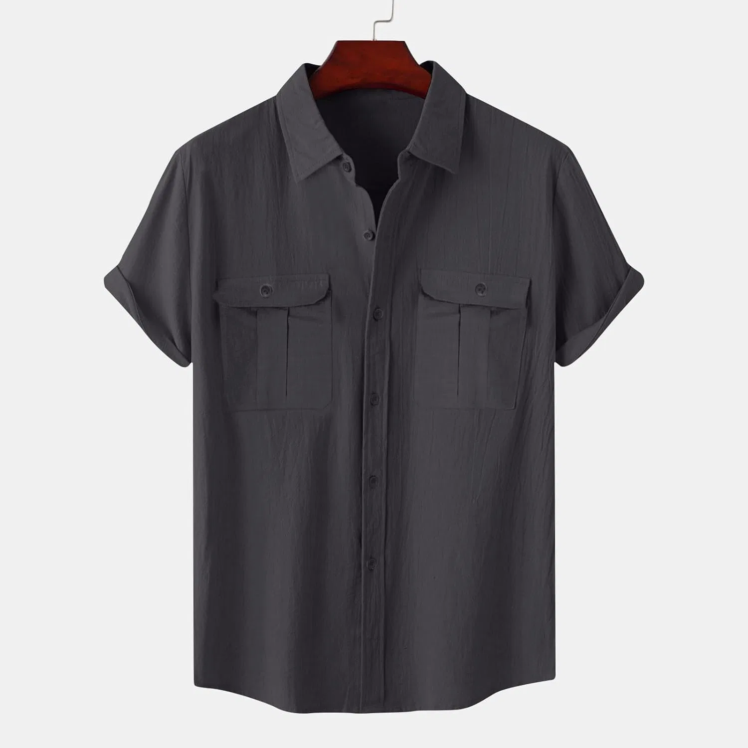 Мужская футболка с карманами Cotton Linen Tactical, Dark Gray — фото 3
