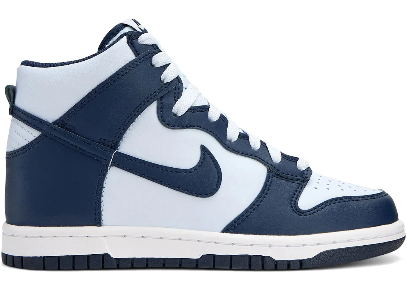 Детские кроссовки высокие с контрастными вставками Nike Dunk High Nike, Football Grey White Midnight Navy