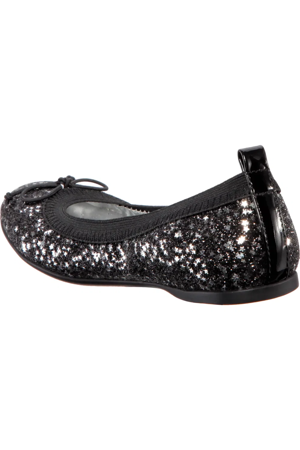 Балетки детские с эластичной резинкой Esther Nina, Black Star Baby Glitter — фото 2