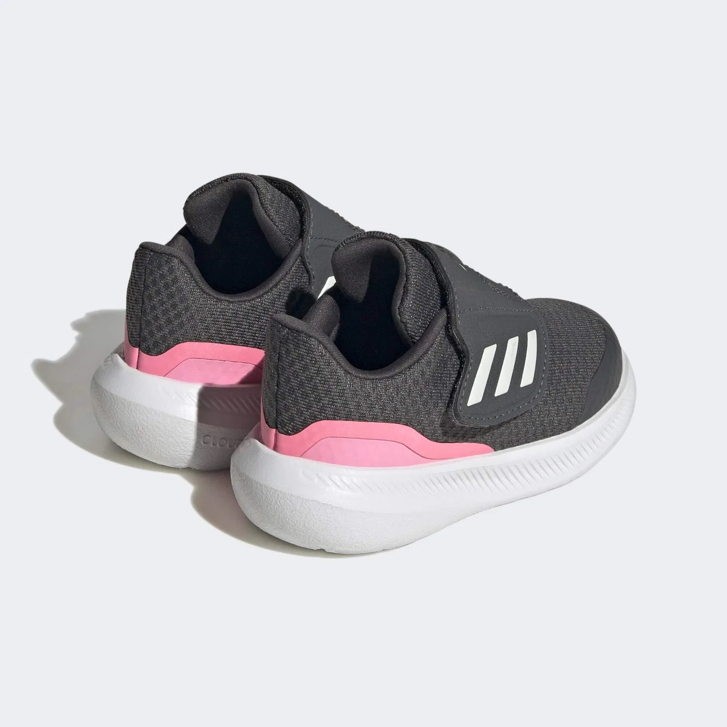 Детские кроссовки для мальчиков легкие Runfalcon 3.0 Hook-and-loop Adidas, Grey Six Crystal White Beam Pink — фото 4