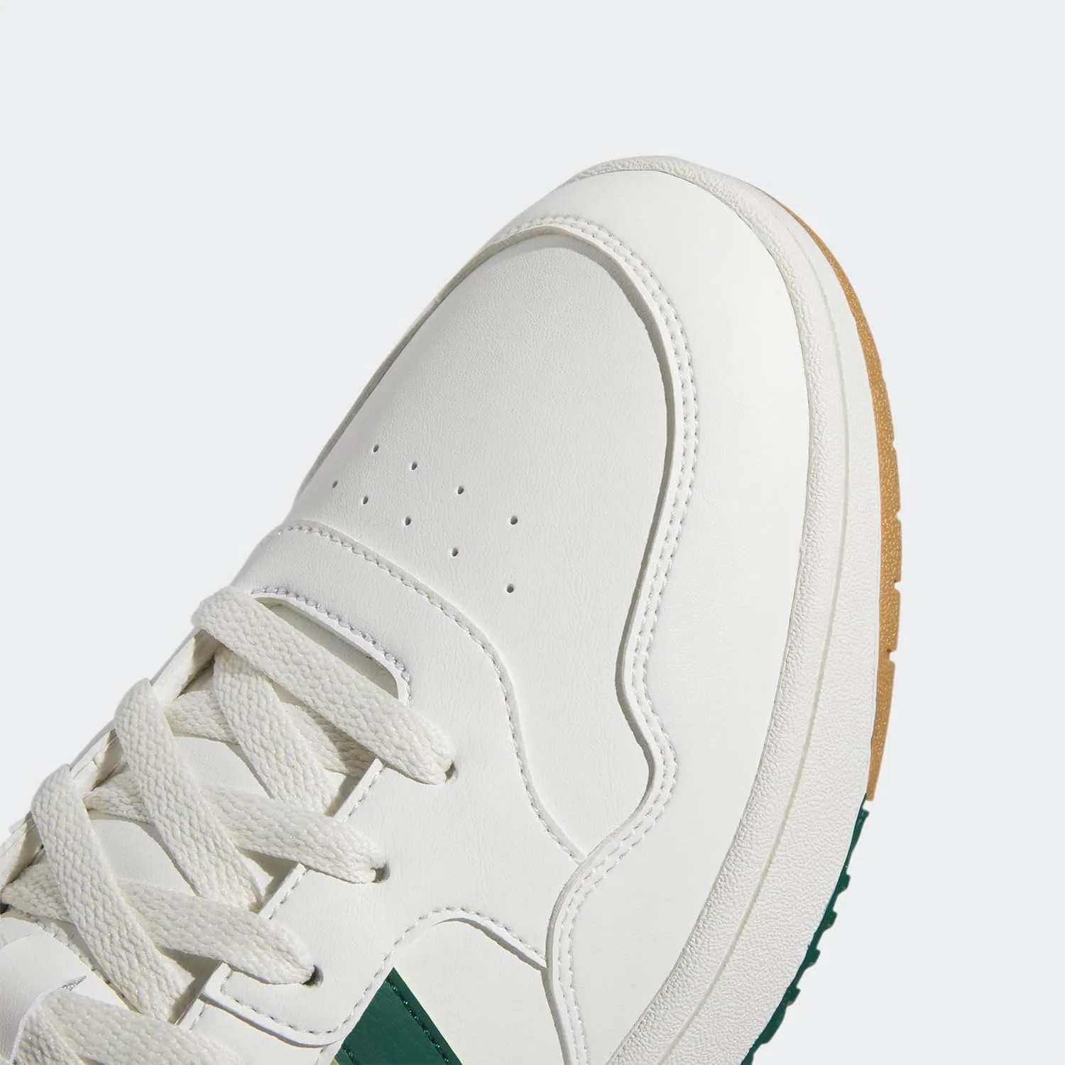 Мужские баскетбольные кроссовки Adidas Hoops 3.0 Mid Lifestyle в классическом винтажном стиле, Core White Collegiate Green Gum — фото 4