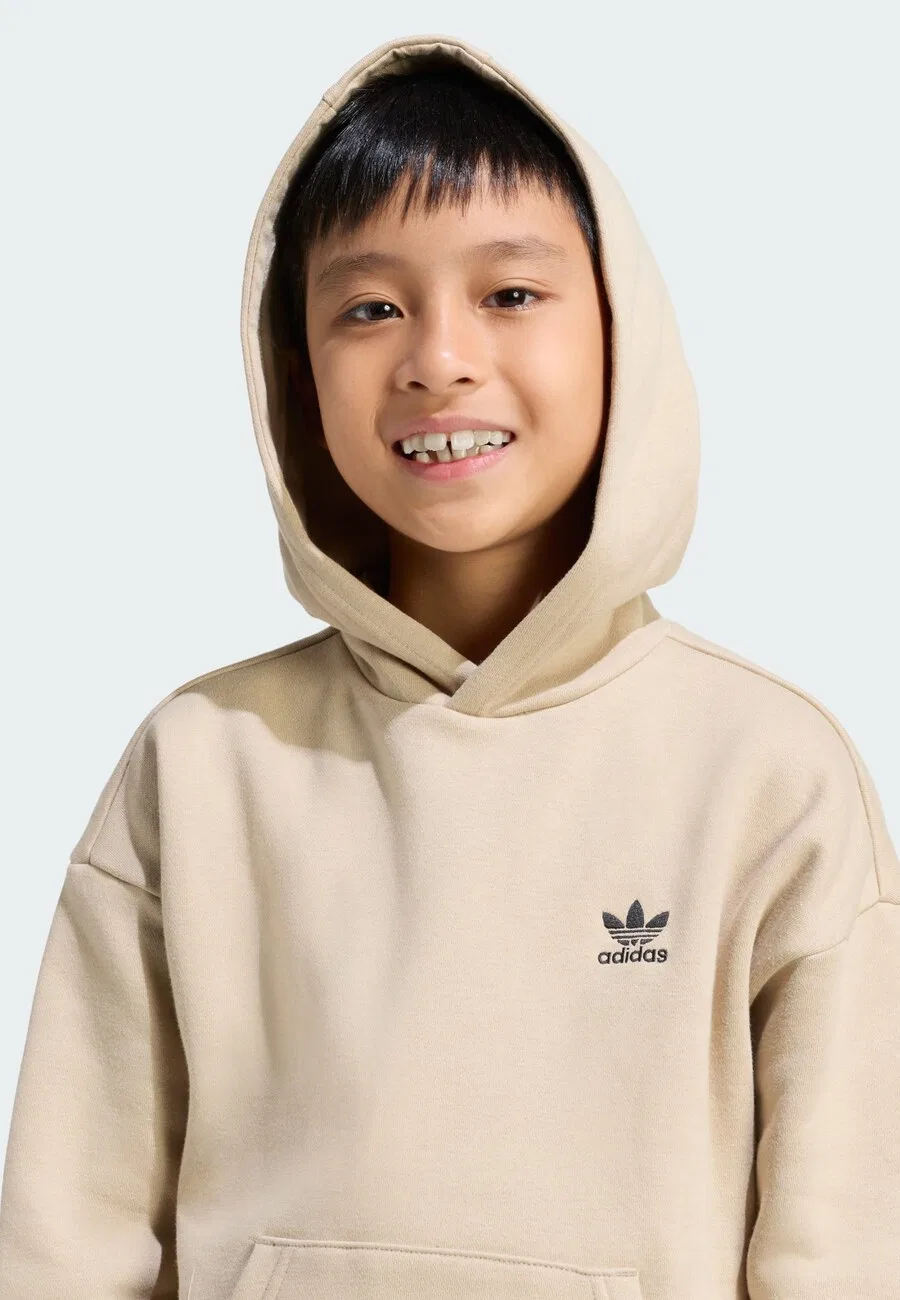 Спортивный костюм ADIDAS ORIGINALS «Увеличенный размер, худи, брюки с открытым низом» бежевого цвета — фото 4