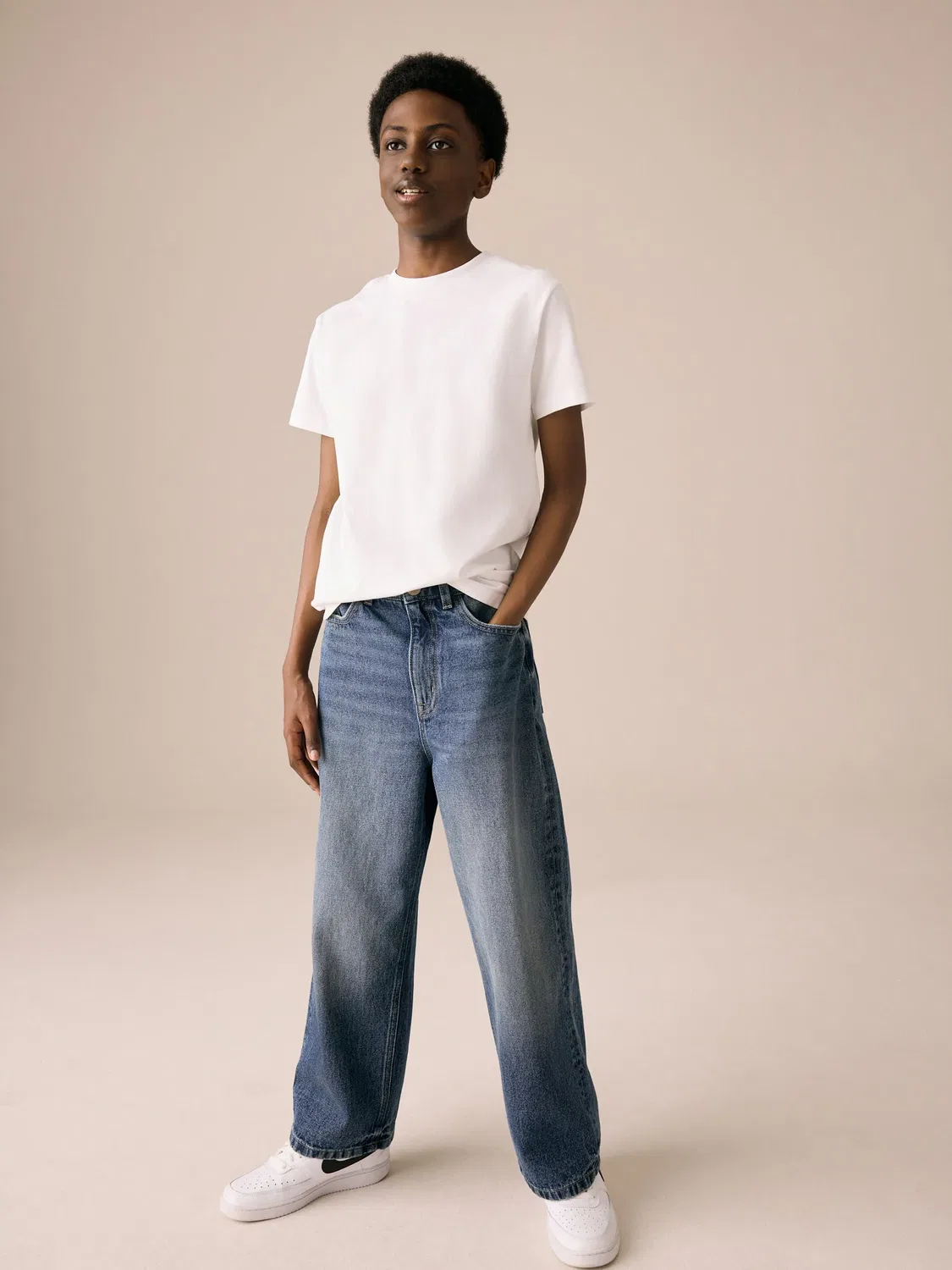 Джинсы супер-широкого кроя Dark Blue Denim Next, темно-синий деним — фото 4