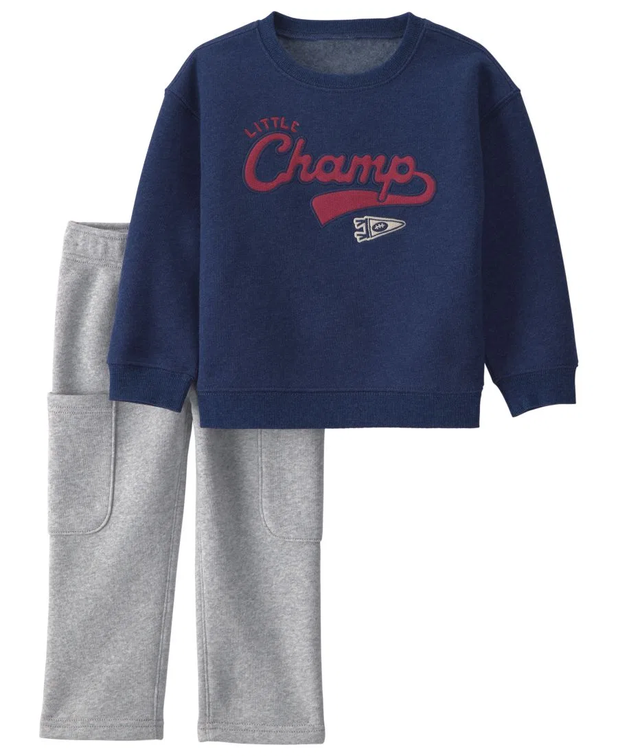 Комплект из футера с длинным рукавом Little Champ Football Carter's, Navy Blue/Gray