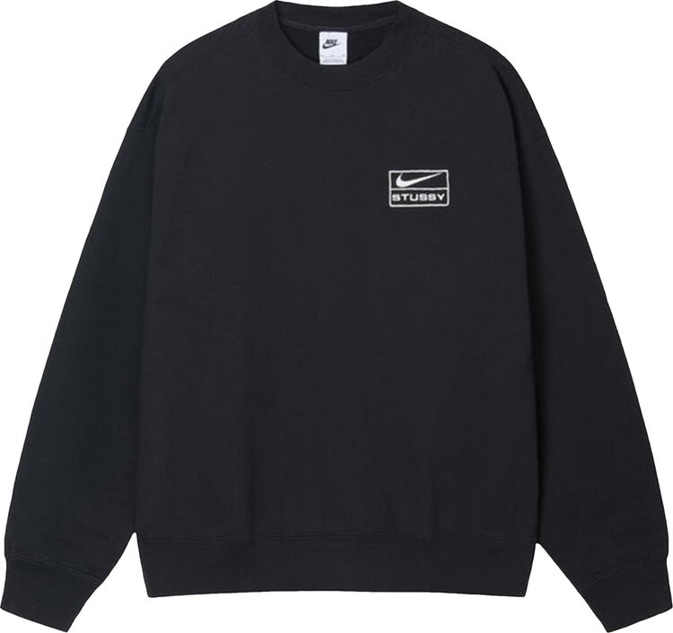 

Толстовка Stussy x Nike Acid Wash Fleece Crew 'Black', черный