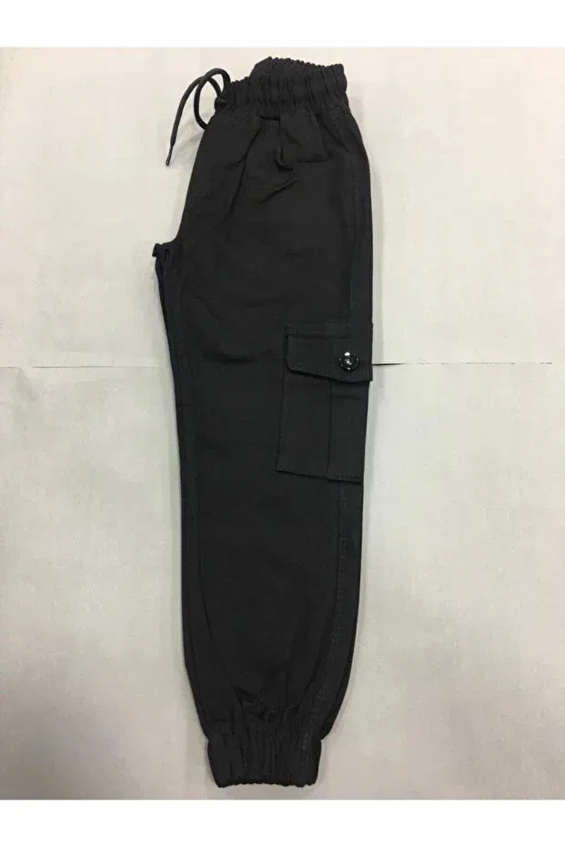 Детские брюки карго с эластичным манжетом Jeans Generic Brands, Black — фото 2