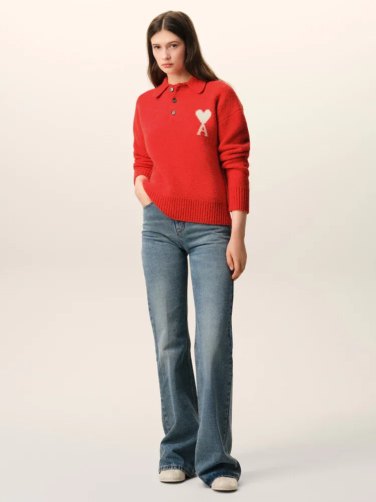 Свитер Polo, Alpaca AMI PARIS, Red
