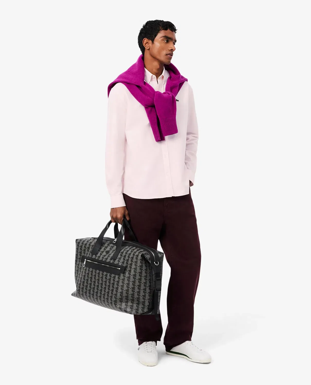 Мужская рубашка с длинным рукавом Lacoste, Rosa — фото 4
