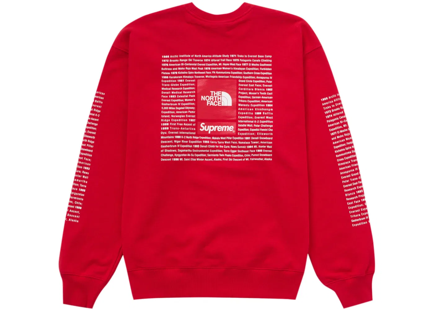 Мужской свитшот с принтом Supreme The North Face Crewneck, Red