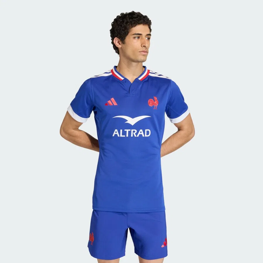 Футболка ADIDAS PERFORMANCE "France Rugby Performance fit replica" синего цвета — фото 4
