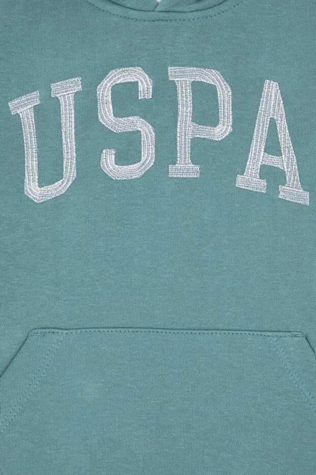 Детские свитшот для девочек с капюшоном U.S. Polo Assn., Mint — фото 3