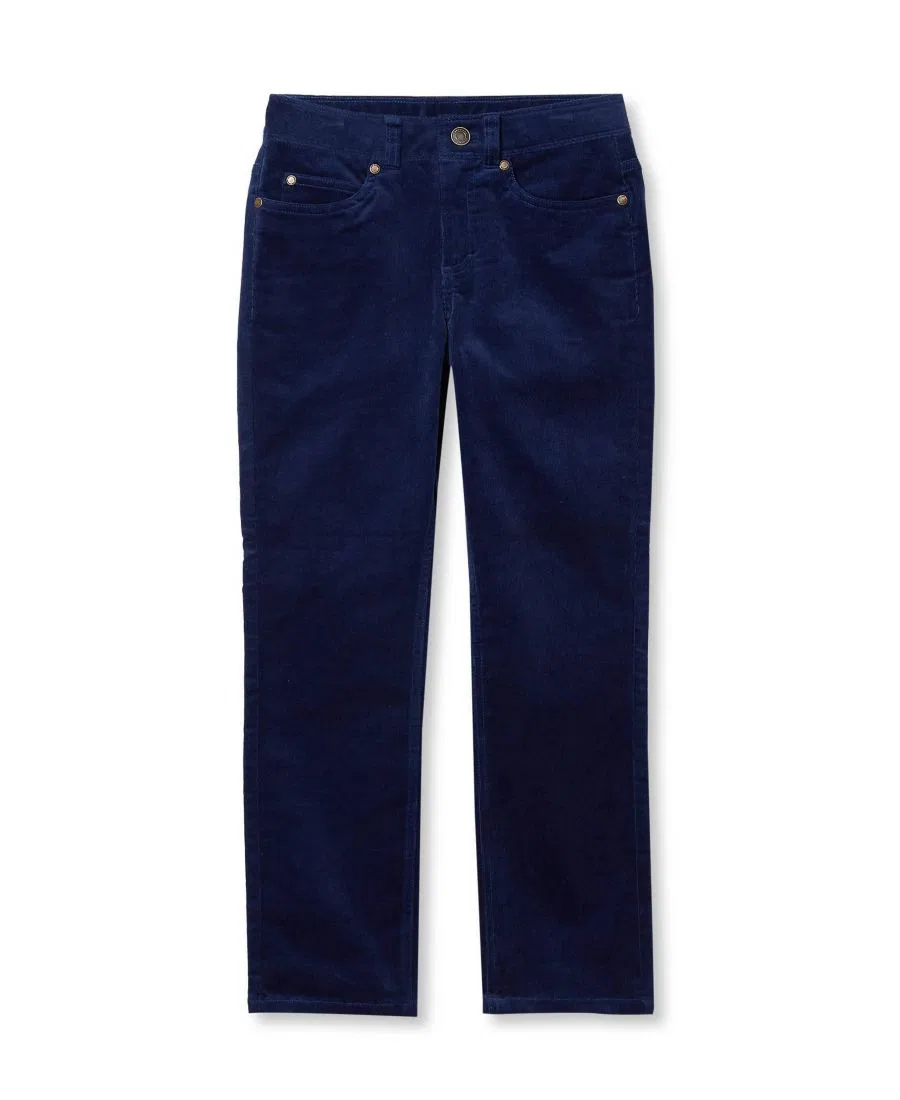 Штаны с пятью карманами из стрейч-корда с усиленными коленями, Big Boys Stretch Cord 5 Pocket Pants Lands' End, Navy