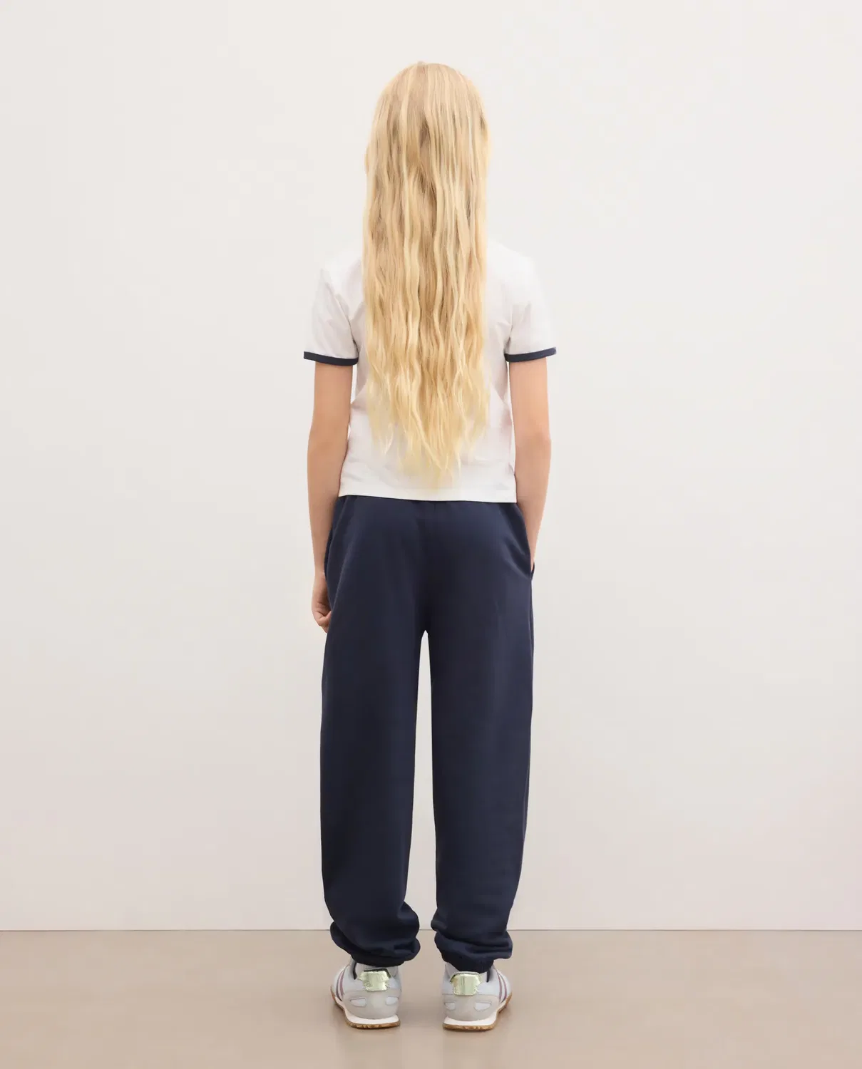Детские спортивные штаны для девочки из футера Kids El Corte Inglés, Azul Marino — фото 3