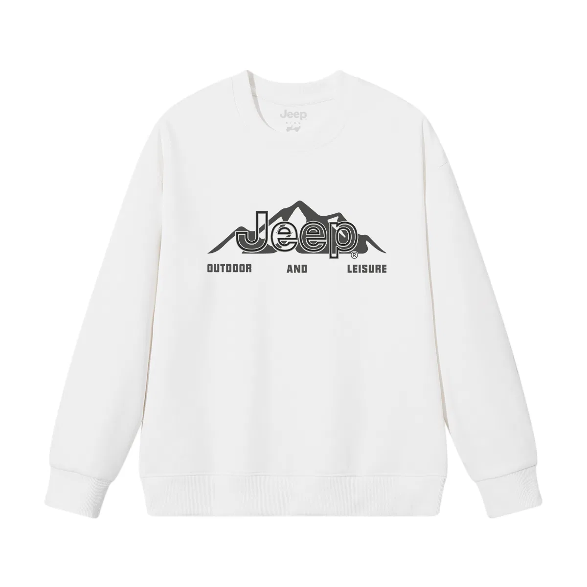 Детский свитшот с круглым вырезом, хлопковый, Jeep, White