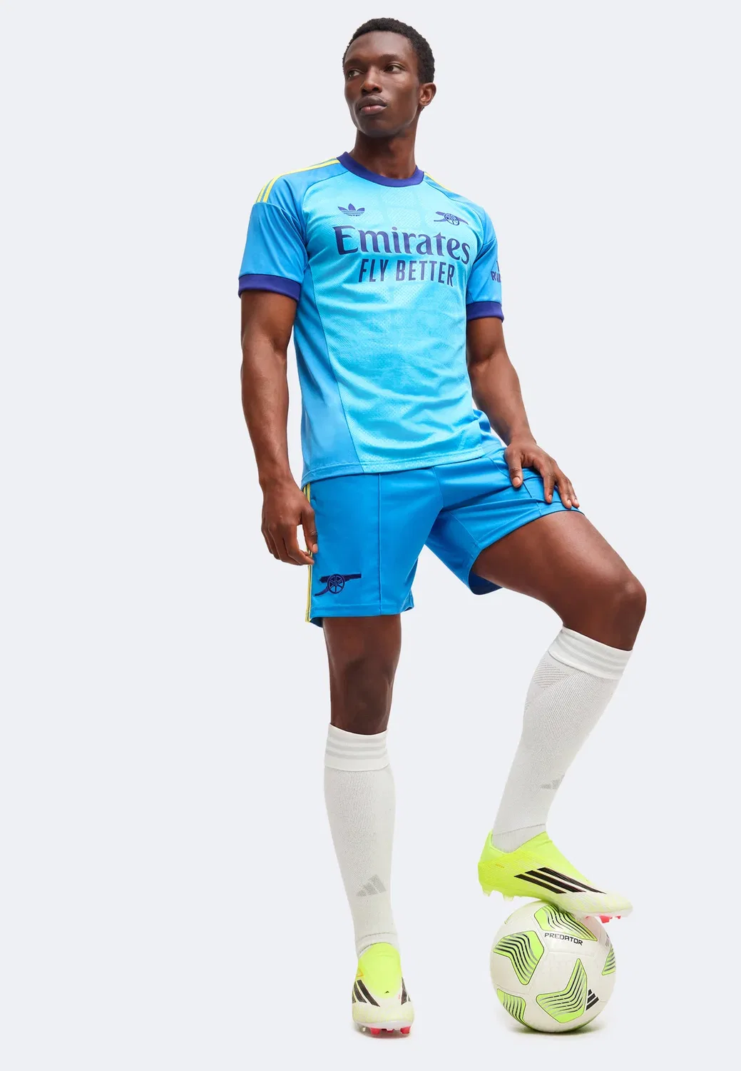 Вратарские шорты «Арсенала» на выездной матч 26/27 - клубная форма Adidas Originals, Super Blue — фото 4