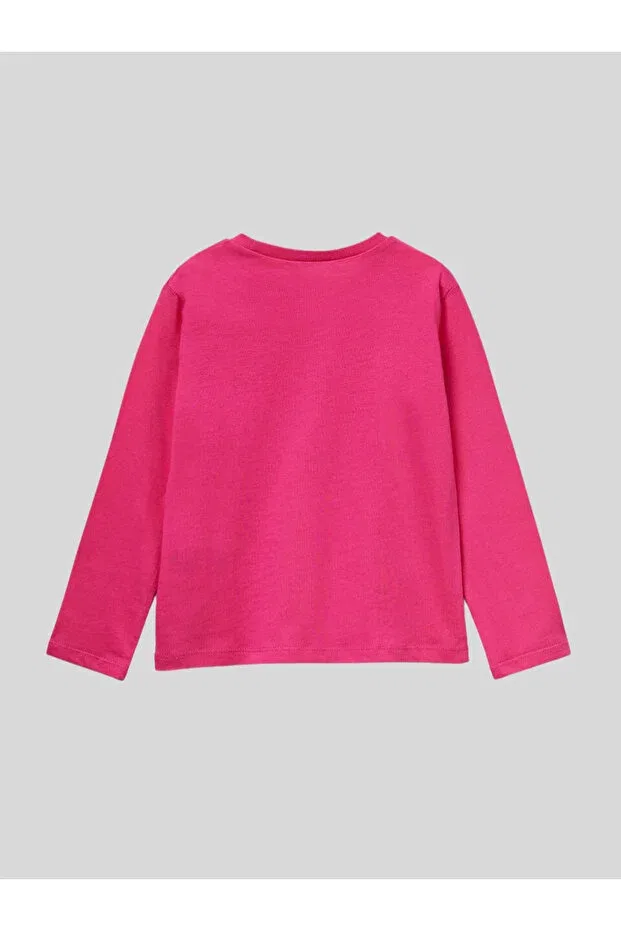 Детские свитшот для девочек с принтом Benetton, Fuchsia — фото 3