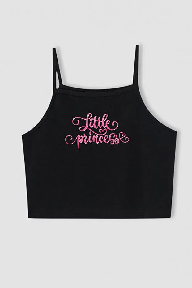 Детский топ для девочек с принтом Little Princess Myada, Black