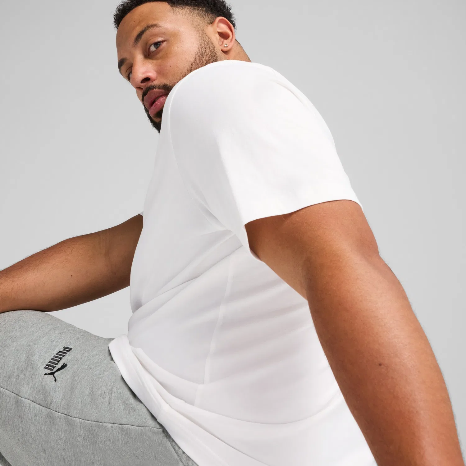 Детская хлопковая футболка с вышивкой PUMA, White — фото 3
