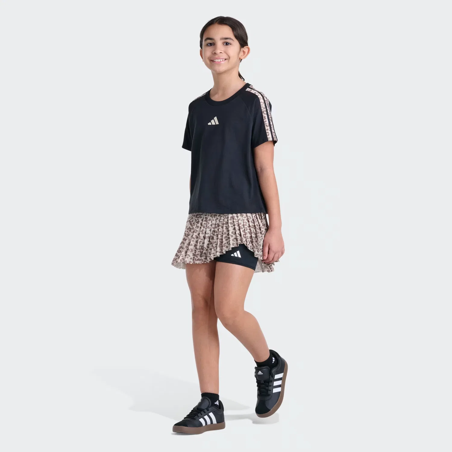 Детская плиссированная юбка-шорты Adidas Sportswear, Crystal Linen — фото 3