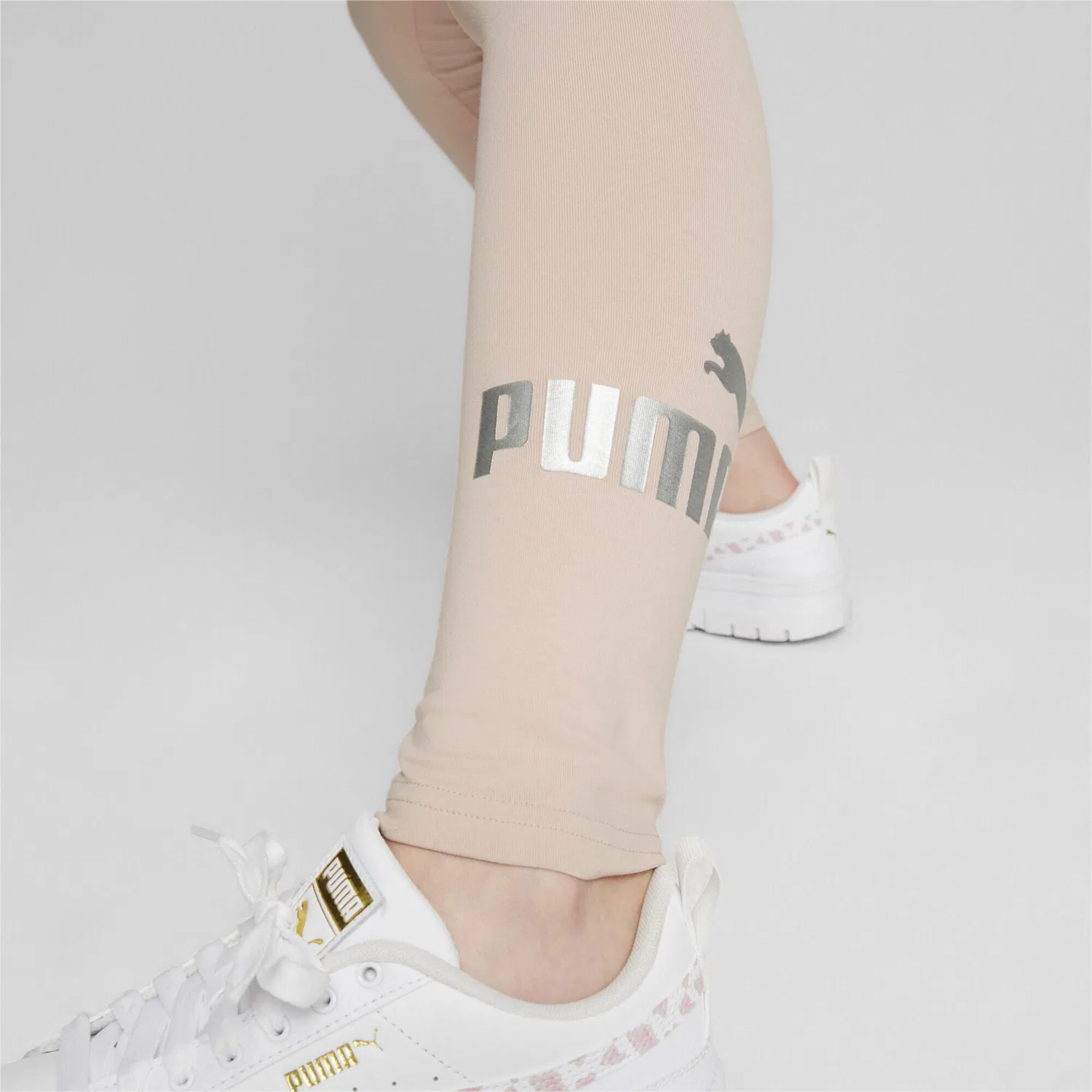 Детские леггинсы с логотипом Essentials+ Puma, Роза / Грау — фото 3